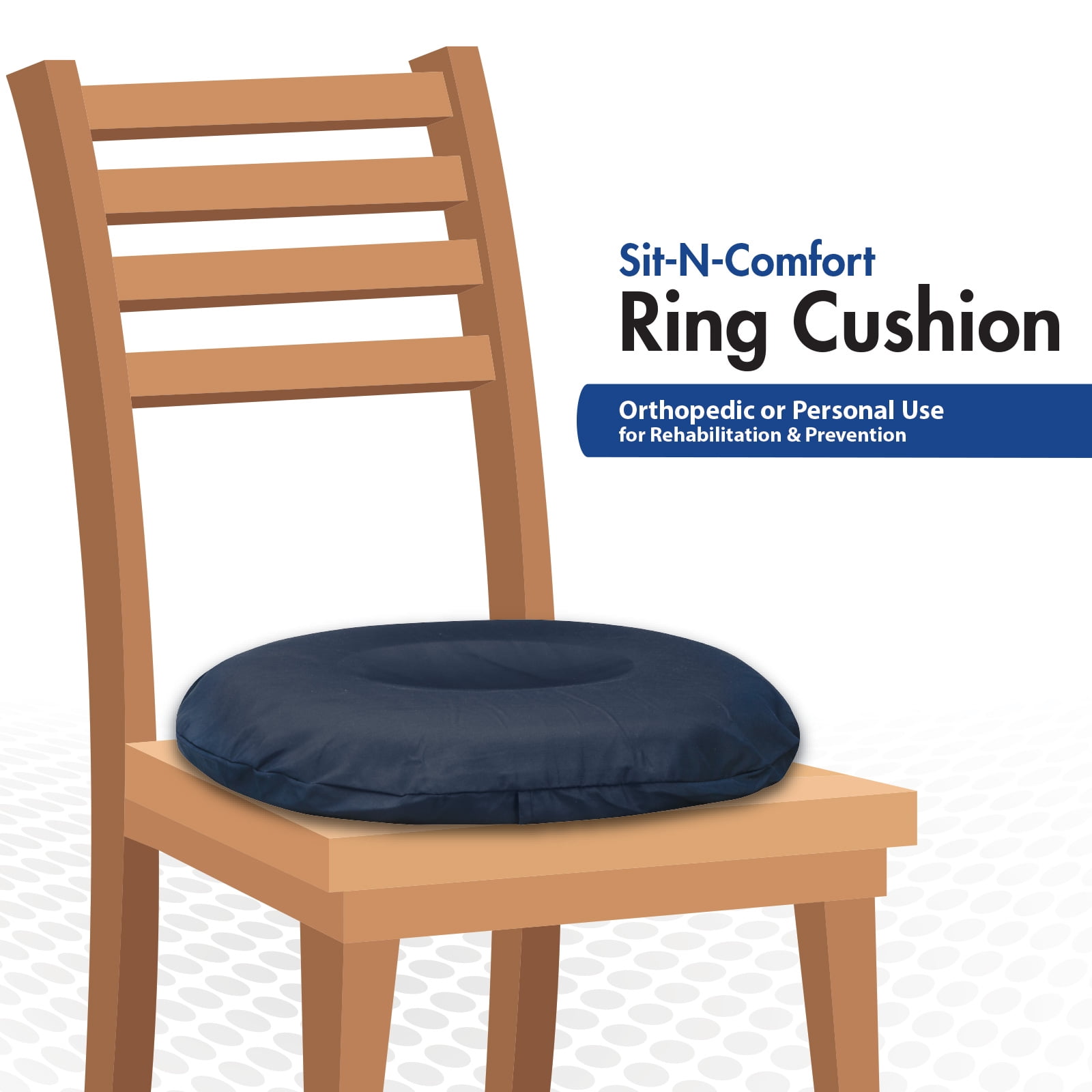 Thera|Care Sit-N-Cushion Contoured Ring Cushion | Puncture Resistant Polyurethane Foam | Removable Cover