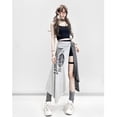thumbnail image 6 of Side High Split Skirts for Women Breathable Dance Costume Fashion Asymmetrical Irregular Skirt Letter Print Skirt, 6 of 8