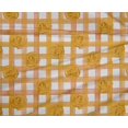 thumbnail image 4 of oneOone Polyester Lycra Orange Fabric Check,Cyclamen & Rose Floral Sewing Material Print Fabric By The Yard 56 Inch Wide, 4 of 4