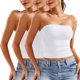 thumbnail image 1 of Blusa informal de verano sin tirantes de color liso para mujer, 3 piezas, de poliéster, 1 of 6