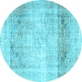 thumbnail image 1 of Ahgly Company Indoor Round Persian Light Blue Traditional Area Rugs, 4' Round, 1 of 4