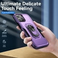 thumbnail image 2 of Allytech for iPhone 16 Plus Case, 360° Rotatable Ring Kickstand Military Grade Dropproof Anti-Shock PC and TPU Hybrid Protective Case for Apple iPhone 16 Plus, Purple, 2 of 8