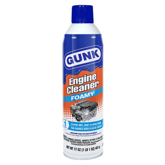 GUNK Low VOC Foamy Engine Cleaner and Degreaser for Cars and Motorcycles - 17 oz Aerosol