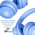 thumbnail image 3 of Auriculares Mokata inalámbricos/cableados para niños con volumen limitado 94-110dB, plegables, con protección de ruido, conexión AUX 3.5mm y micrófono, color azul, 3 of 3