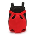 thumbnail image 1 of Mochila transportadora para mascotas, patas ajustables hacia afuera, fácil ajuste, manos libres, suave, transpirable, bolsa frontal para mascotas para perros, gatosRed m, 1 of 5