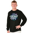thumbnail image 5 of Retro Galaxy Positive Hippie Quote Long Sleeve TShirt Men Women Brisco Brands L, 5 of 6