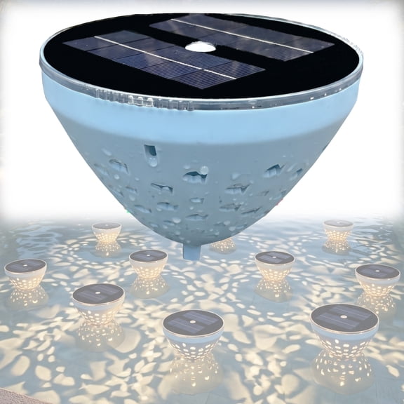Solar Floating Pool Lights Floating Pool Lights Solar Powered LED Sphere with 5 Modes Hollow Design Waterproof Outdoor Lamp for Ponds Gardens Patios Decor
