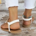 thumbnail image 5 of Mepaouo T Strap Flat Thong Sandals for Women Comfort Gladiator Dressy Summer Beach Flip Flop Shoes, 5 of 7