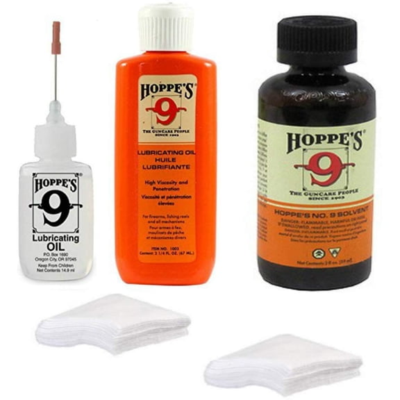 Hoppe's No. 9 Elite Gun Cleaning Kit - Gun Bore Cleaner, Lubricant Oil & Patches