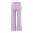 thumbnail image 6 of Pink Womens Sweatpants Womens Daily Elastic Waist Pockets Straight Solid Color Casual Pants Loose Long Trousers Casual Pants Women, 6 of 6