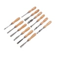 thumbnail image 1 of Carving Hand Chisel, Carbon Steel Blade Beech Handle Portable Hand Chisels 12Pcs Efficient With Wood Storage Box For Woodworking, 1 of 8