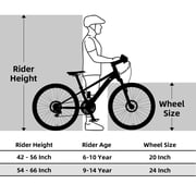 Glerc Skyline 24 Inch Kids Mountain Bike for Boys Girls 10 11 12 13 14 Years Old, 21-Speed Kid Bicycle with Front Suspension & Dual Disc Brakes & Rugged Frame, Blue