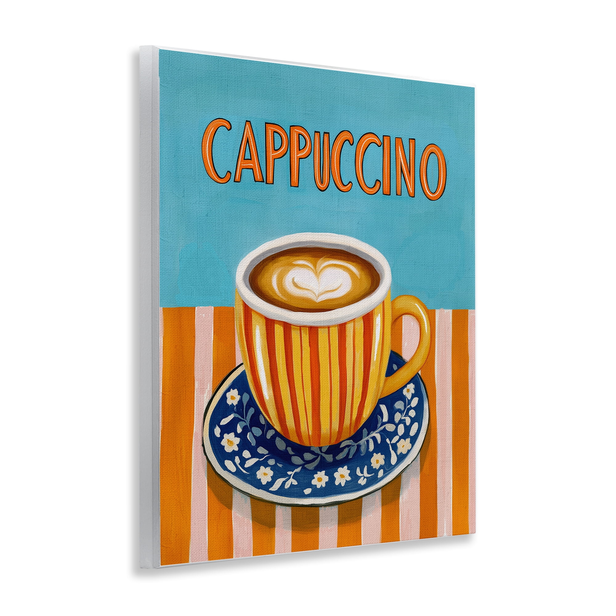 Stupell Industries Cappuccino Stripes Blue & Orange Wall Plaque Art, design by Yen
