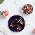 thumbnail image 3 of RYLABLUE Independence Day American Flag Set of 6 Round Coaster for Drinks, Absorbent Ceramic Stone Coasters Cup Mat with Cork Base for Home Kitchen Room Coffee Table Bar Decor, 3 of 5