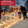 thumbnail image 5 of 30" 10PK 120LED Christmas Candy Cane Pathway Lights Outdoor Yard Decoration 8 Lighting Modes Flashing Outdoor Thicken Lighted Christmas Candy Decor for Garden, 5 of 8