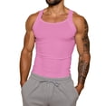 thumbnail image 2 of Domuza Tank Top Undershirt Men Casual Workout Muscle Gym Sleeveless Square Neckline Shirts Summer Trendy Running Training Beach Blouses Pink XL, 2 of 5