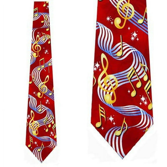 Musical Score Allover (Red) Necktie Mens Tie