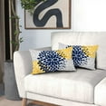 thumbnail image 3 of Navy Blue Yellow Pillow Covers 12x20 In Yellow Gray Dahlia Floral Geometric Pillow Cases Set of 2 Elegant Flower Lumbar Throw Pillows Spring Summer Home Decor for Couch Room Bed Cushion Outdoor, 3 of 6