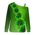 thumbnail image 5 of Femmes Tops Femmes St. Patrick'S Day Imprimé Sweat-Shirt Graphique Manches Longues Pull-Over Tops, 5 of 5