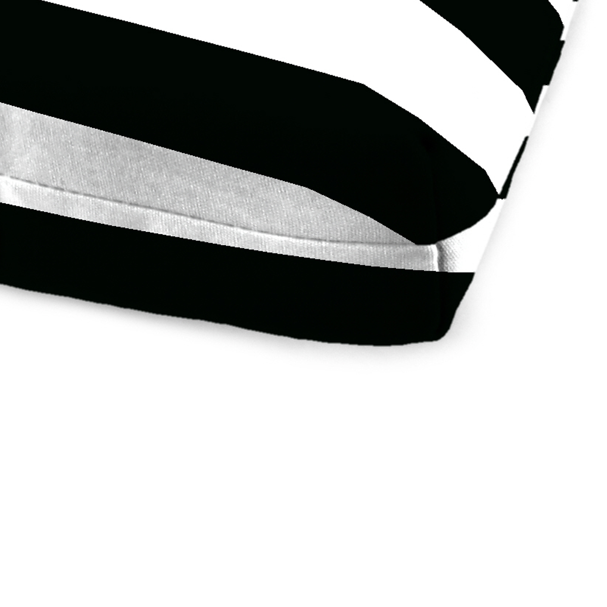 Jordan Manufacturing 72" x 22" Cabana Black Stripe Rectangular Outdoor Chaise Lounge Cushion with Ties and Hanger Loop