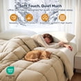 thumbnail image 3 of Unikome Heavyweight Goose Down Feather Fiber Comforter, Natural Filling Warm Quilted Comforter with Baffle Box Design, Soft Quiet Fabric, King 106 x 90 inch,Ginger Root, 3 of 9