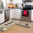 thumbnail image 2 of Christmas Kitchen Rugs Set of 2, Xmas Trees Joy Snowflakes Kitchen Mats for Floor Non Slip Winter Holiday Farmhouse Christmas Decoration 17x29 and 17x47 Inch, 2 of 6
