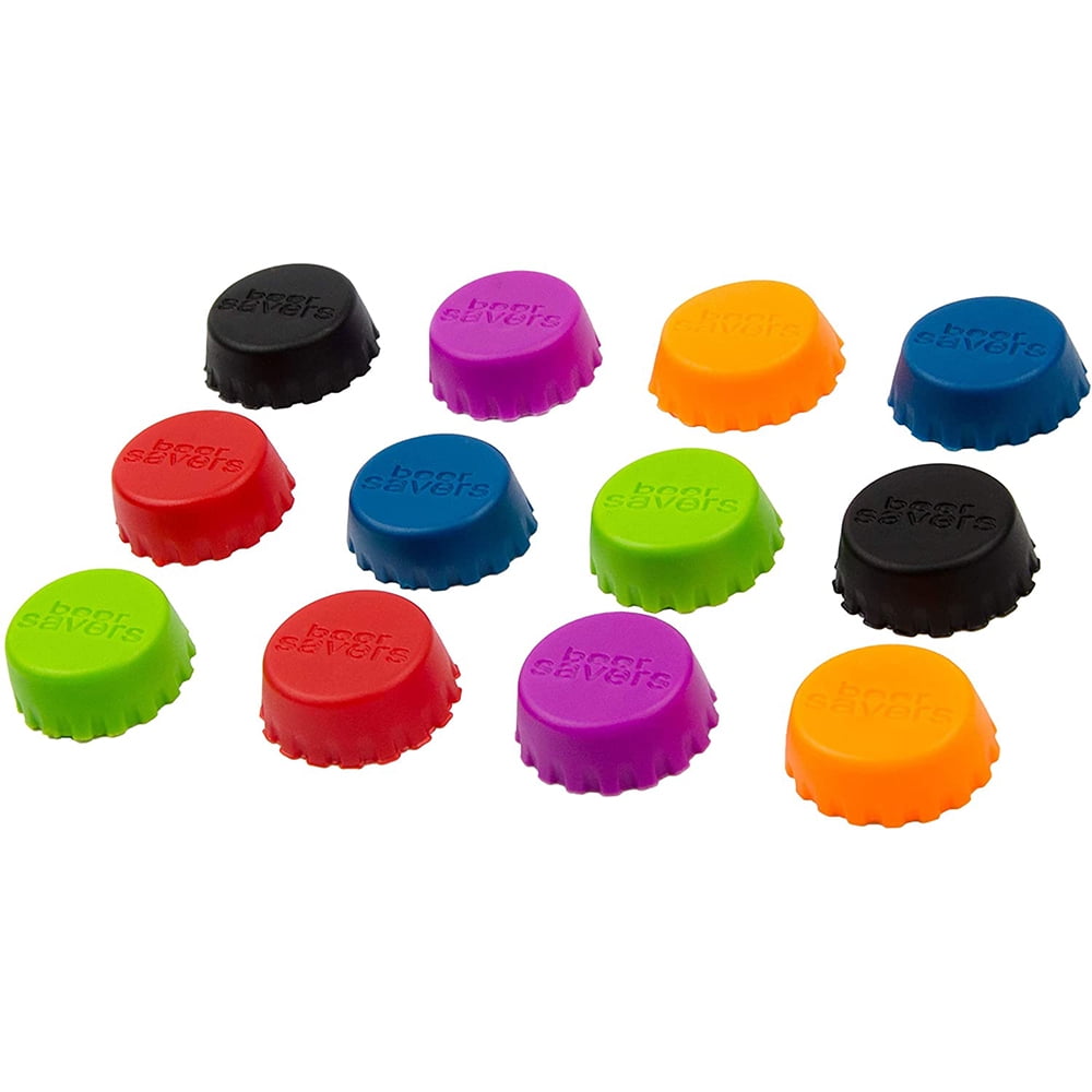6X Colorful Cute Silicone Lids Reusable Bottle Cap Cover Sealer Beer Savers X4V1 