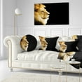 thumbnail image 3 of Designart Large Lion Portrait on Black - African Throw Pillow - 12x20, 3 of 5