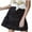 Black, variant on Fesfesfes Skirts for Women Casual Print Bandage Ruffles A-Line Pleated Lace Up Mini Short SKirt