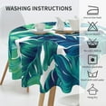 thumbnail image 5 of Tropical Tablecloth Round 60 Inches for Summer Green Hawaiian Palm Leaf Round Tablecloth Polyester Washable Circle Table Cover Table Cloth for Kitchen Dining Room Picnic Patio Wedding Party, 5 of 6