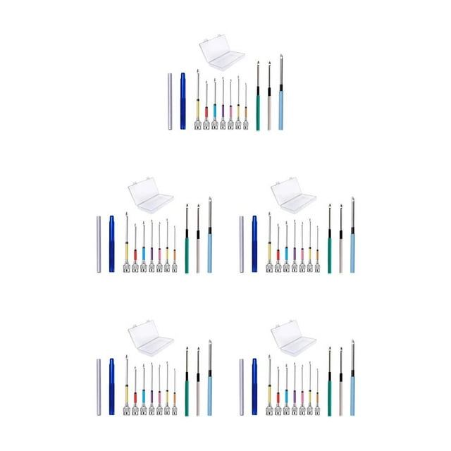 kurtrusly Wide Application Alloy Punch Needle Set For Various Stitching Needs Wood Stitching Punch Round Edge Type A 5Set