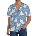 thumbnail image 3 of Xecao offers the Funny Chicken for Men's Casual Short-sleeved Shirt, a button-up collared shirt with a pocket, perfect for beach vacations and yacht travel in the size., 3 of 7
