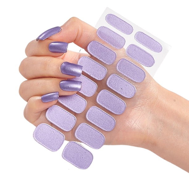 1 juego de tiras de gel para uñas, pegatinas autoadhesivas de envoltura completa, fáciles de quitar para fortalecer las uñas.