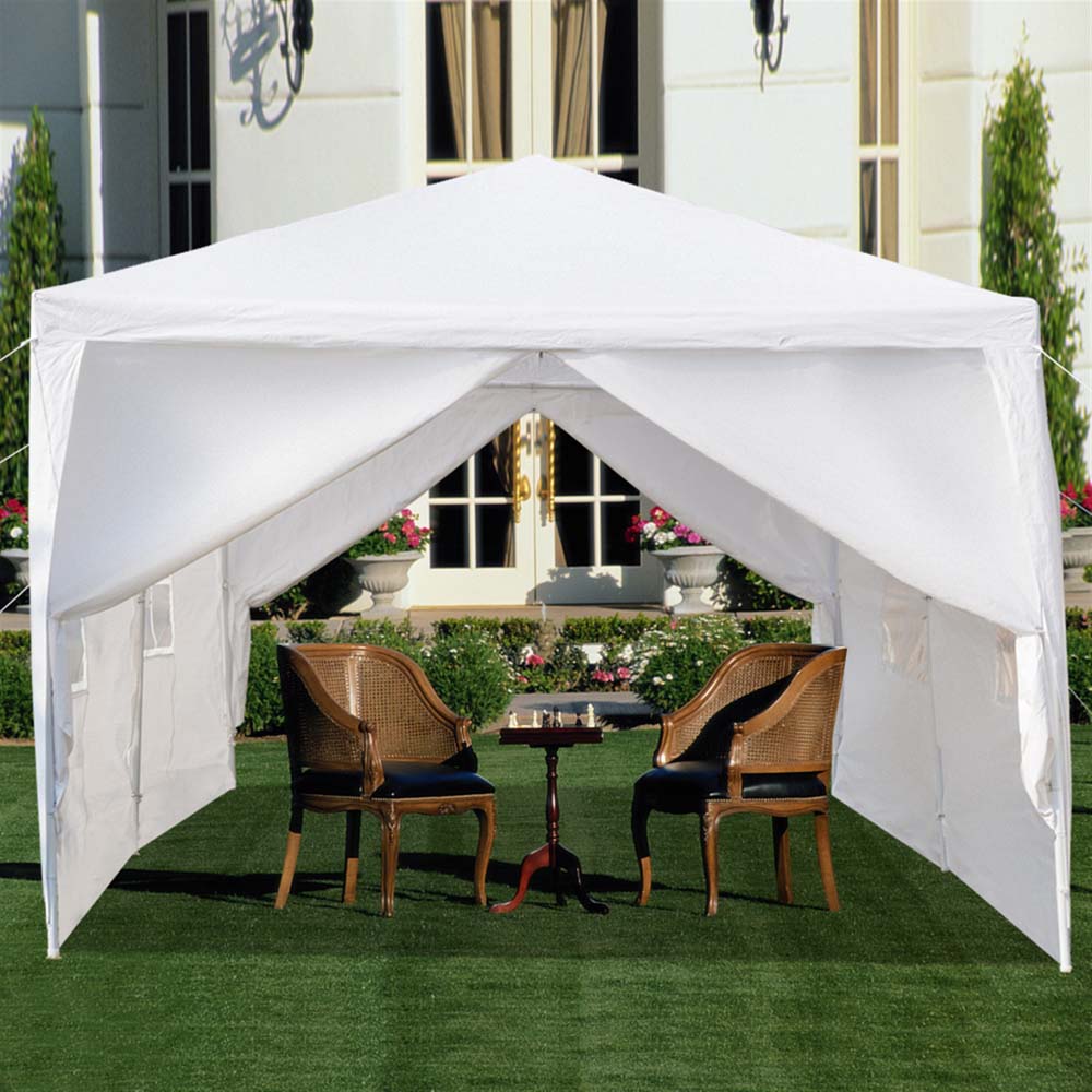 Canopy Tent for Outside, YOFE Party Tent with 6 Sidewalls for Backyard, Portable Shelter Tent for Camping Birthday BBQ Commercial Event, Waterproof Sun-proof Wedding Canopy Tent, White, 20x10 ft, D156 - image 3 of 11