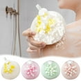 thumbnail image 2 of JoyMoreHome Bath Sponge with 3D Floral Design, Exfoliator & Body Wash Ball, Silicone Suction Base for Shower Storage, 2 of 5