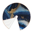 thumbnail image 3 of Salouo Navy Blue Marble Christmas Tree Skirt 30" Farmhouse Christmas Decorations Snowman Xmas Tree Skirt Tree Mat for Holiday Party Decor, 3 of 8