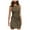 Khaki, variant on QLEICOM Women's 2023 Summer Dress Casual Sleeveless Round Neck Tight-fitting Mini Dress Beach Sundress Mini Flared Tank Dress Navy XXL, US Size:12