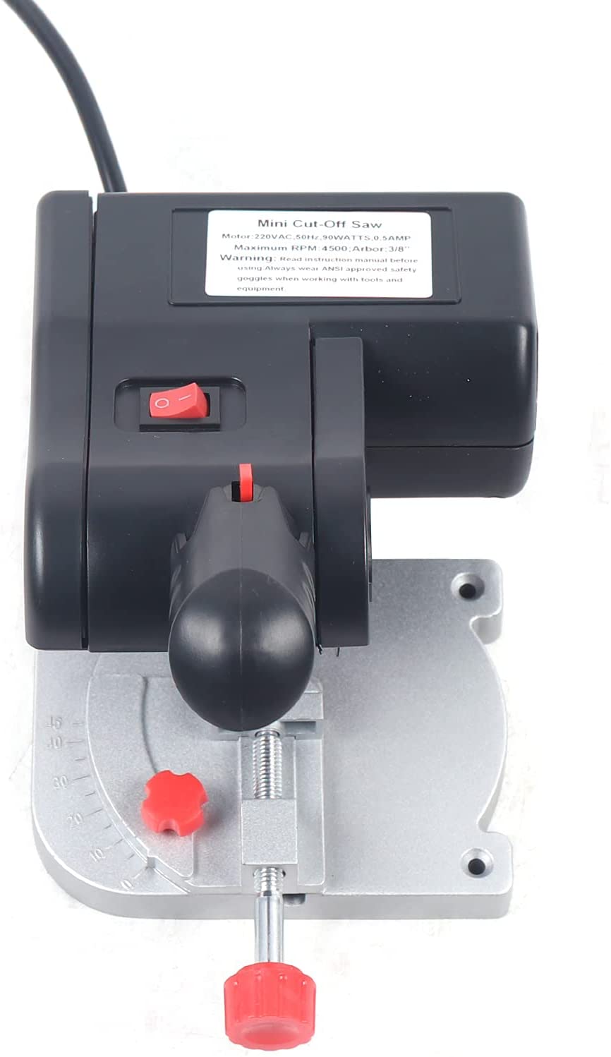 Fichiouy Mini Benchtop Cut-off Miter Saw for Wood Metal Plastic Moulding Cutting 45°Miter Saw Blade 90W