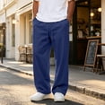 thumbnail image 6 of Baggy Sweatpants Men Fashion Casual Wide Leg Drawstring Waist Sweatpants Loose Fit Sweat Pants for Gym Athletic with Pockets Dark Blue XL, 6 of 8