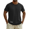 thumbnail image 2 of DODADAWANJ Big and Tall Mens T-shirts Casual Summer Workout Shirts Short Sleeve Round Neck Shirt Solid Color Tees XXXXXL, 2 of 9