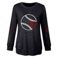 thumbnail image 4 of Holzkary Baseball Sweatshirt Women Spring Baseball Print Crew Neck Loose Casual Top Hoodie Baseball Mom Sweatshirt Funny Game Day Baseball Pullover Tops Casual Graphic Ball Long Sleeve Tee Top Black L, 4 of 4