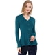 thumbnail image 2 of INSPIRE CHIC Día de San Patricio Top De Peplum De Punto Jersey Acanalado De Manga Larga Con Cuello En V Para Mujer Azul verde XS, 2 of 6