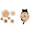 thumbnail image 1 of Manualidades de pared,Decoración para colgar en la pared,ratán artesanal tejido,Reloj de pared,Reloj de pared decorativo para baño y dormitorio.,Reloj de pared de gato silencioso y sin, 1 of 8