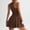Brown, variant on Letdown Athletic Dress for Women Built in Shorts U Neck Womens Tennis Dress Pleated with Pockets Sleeveless Go|f Clothes