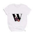 thumbnail image 3 of Gibobby Camiseta de manga corta para mujer Cuello corto Fashion Casual T imprimir Round Top Mujeres camisas femeninas(Gris,G), 3 of 4