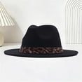 thumbnail image 2 of MEICHEN Fashion Bucket Hat for Women with Leopard Decoration Western Wide Brim Solid Fedora Hats Jazz Caps, 2 of 6