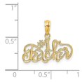 thumbnail image 4 of Auriga Fine Jewelry 14K Yellow Gold #1 Teacher Charm Pendant for Women (L-31.25 mm,W-19 mm), 4 of 6