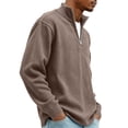 thumbnail image 5 of IAJDKMEK Men's Quarter Zip Pullover Sweater - Stand Collar Long Sleeve Casual Pullover for Men with Front Zipper and Soft Knit Fabric for Everyday Wear,Brown L, 5 of 7