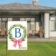 thumbnail image 3 of Amhnf Personalized Monogram Garden Flag With Initial B And Green Wreath Pink Bow For Home Outdoor Garden Yard Decor 12x18 inch, 3 of 5