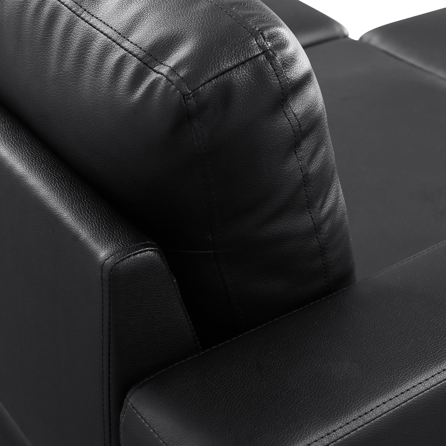 Hommoo L-Shaped Sectional Couch, Living Room Furniture Suitable for Small Space,Black(No Ottoman)